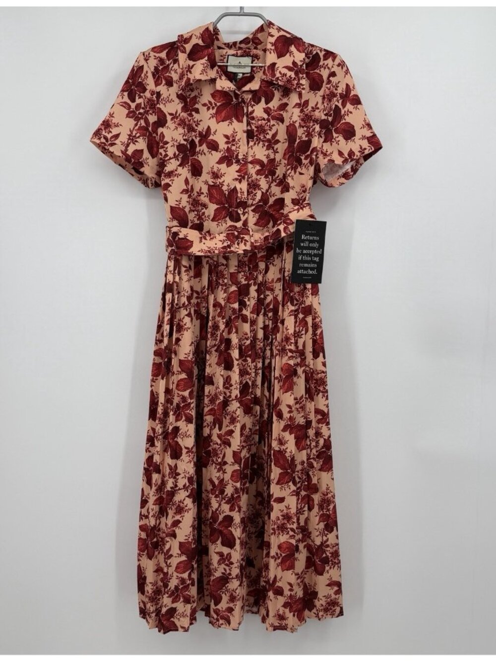 Tuckernuck Flowering Dogwood Azzurra Belted Midi Dress size XS Floral NWT